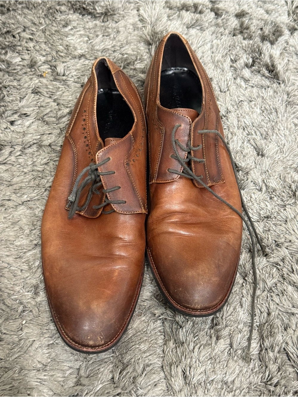 ZANZARA DERBY MENS LEATHER DRESS SHOES BROWN SIZE 12